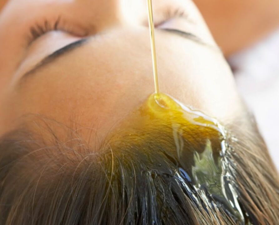 Oil used to treat psoriasis on the head